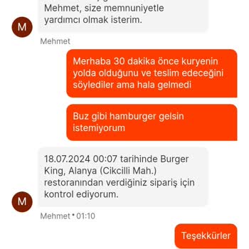 Burger King Alanya Cikcilli Şubesi Sorunu