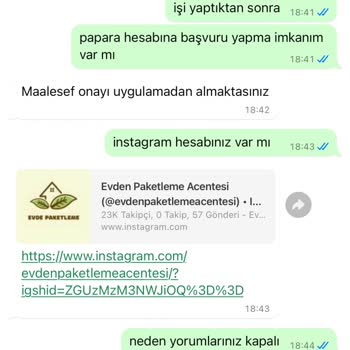 Evdenpaketlemeacentesi (Instagram) Sorumluluk Kabul Etmiyorum