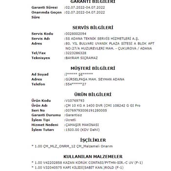 Aynı Arızadan 2 Kez Ücret Talep Eden Vestel Servisin Genişliği