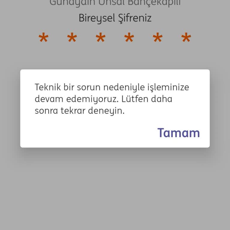 ING Mobil Teknik Aksaklık