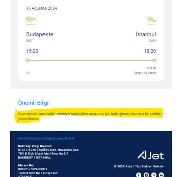 THY-Ajet Uçuş İptal Mi, Değil Mi?