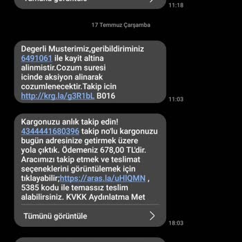 Aras Kargo Meram Şubesi Kargomu Bekletiyor Eve Getirmiyor