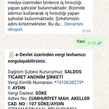 Saldos Anonim Şirketi Şikayeti