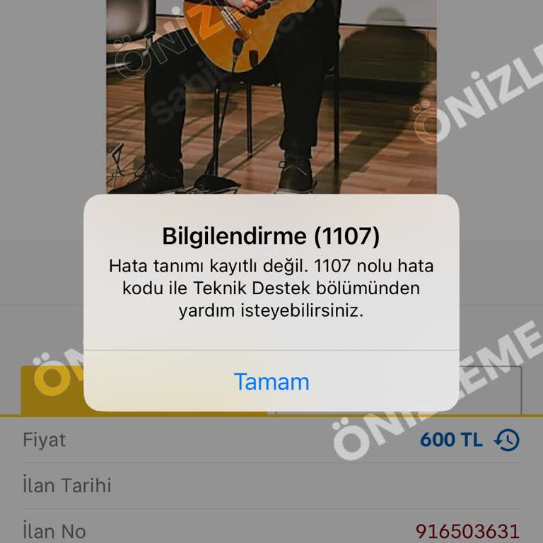 Sahibinden.com Bilgilendirme (1107) Hatası