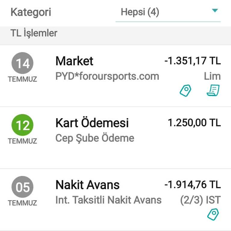 Garanti BBVA Kredi Kartı Harcaması