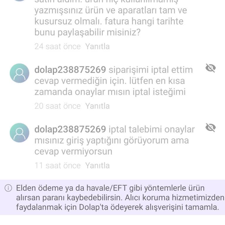 Dolapta Kargo Kodu Oluşturulmadan Bile Sipariş İptali Çok Zor.