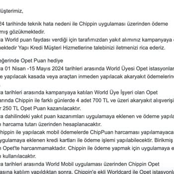 Yapı Kredi Opet Kampanyasında Destek Olmuyor
