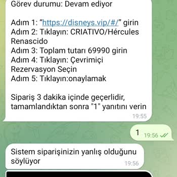 Telegram Disney's VIP Bilet İadesi Ve Kayıp Para Sorunu