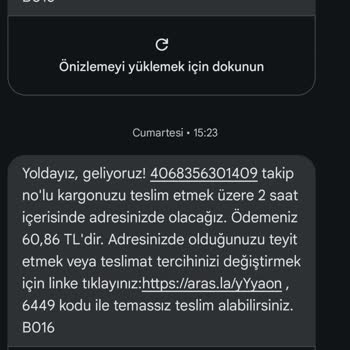 Aras Kargo Torbalı Yazıbaşı Şubesi Kargomu Teslim Etmedi.