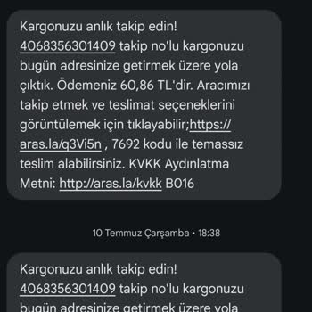 Aras Kargo Torbalı Yazıbaşı Şubesi Kargomu Teslim Etmedi.