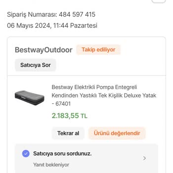 Bestway Şişme Yatak Çok Kötü Ürüne Sahip Çıkmıyorlar
