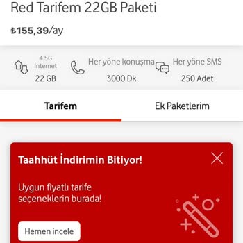 Vodafone Tarife Değişikliği Fiyat Artışı