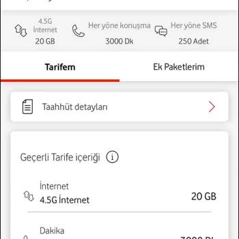 Vodafone Tarife Değişikliği Fiyat Artışı