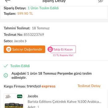 Jacobs Eksik Ürün Teslimi