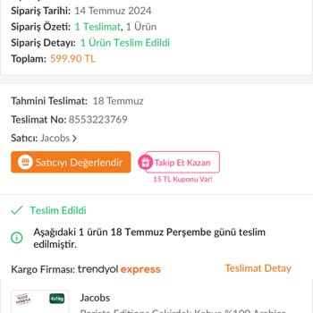 Jacobs Eksik Ürün Teslimi