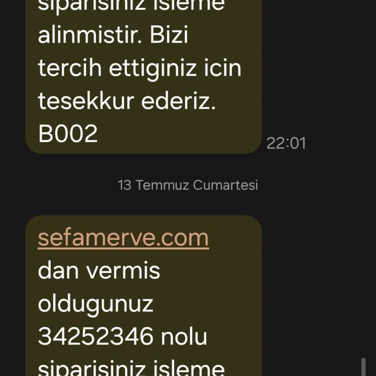 Sefamerve Ürün Parasını Aldı Ürünü Yok Etti