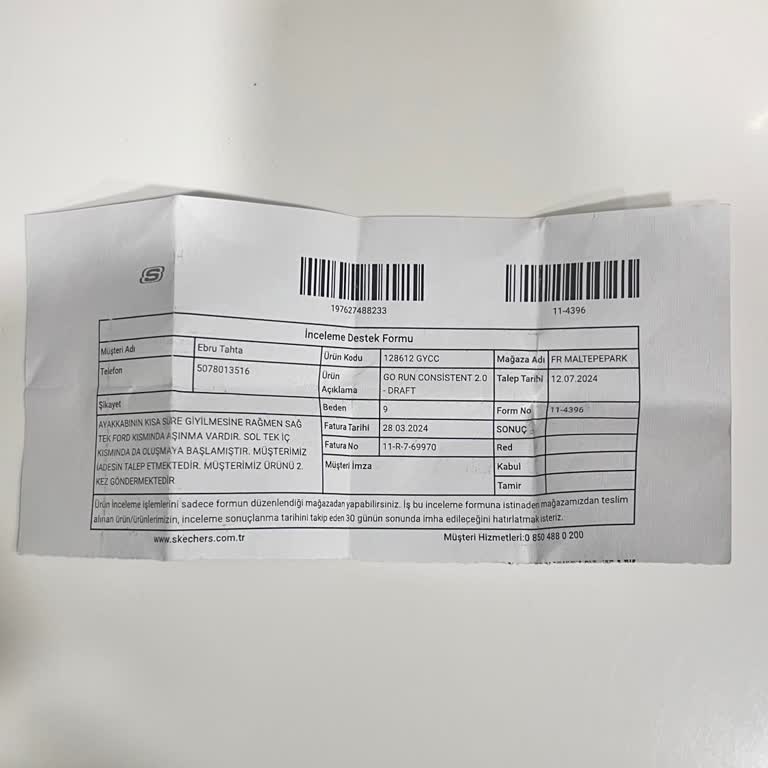 Skechers Ayakkabının Kısa Sürede Yırtılması Ve İade Talebi