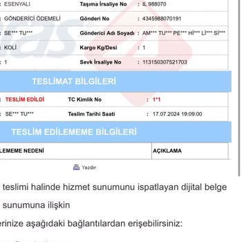Aras Kargo Teslim Edilmeyen Kargoyu Teslim Edildi Olarak Gösteriyor