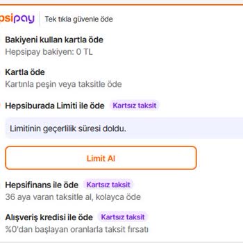 HepsiPay Hepsiburada Limitimi Almaya Çalışırken KKB Hatası