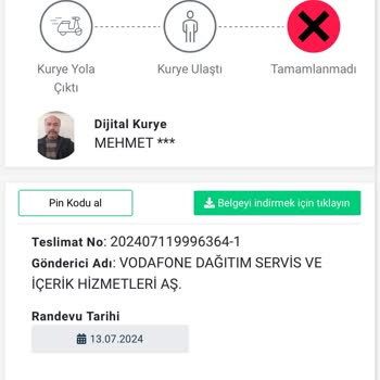 Kurye İle Vodafone Arasında Kalmak. Çözümsüz