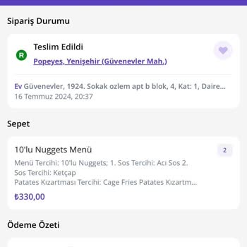 GetirYemek Yanlış Gelen Sipariş Çözüm Üretmeyen Firma