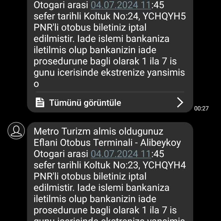 Obilet 17 Gündür Beklenen Metro Turizm Bilet İadesi