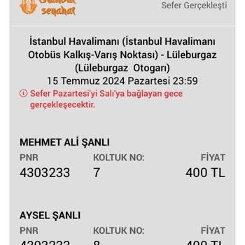İstanbul Seyahat İstanbul Havaalanında Otobüs Biletim Olmasına Rağmen Otobüs Durmadı