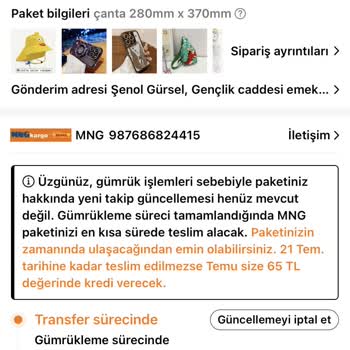 Temu Sipariş Teslim Edilmeme