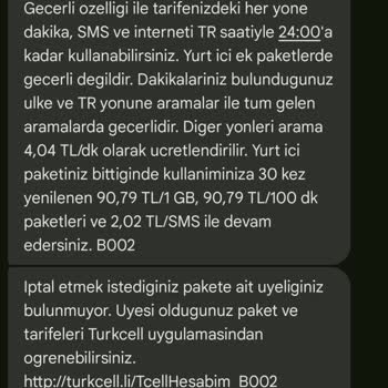 Turkcell Yurt Dışı Kullanımı