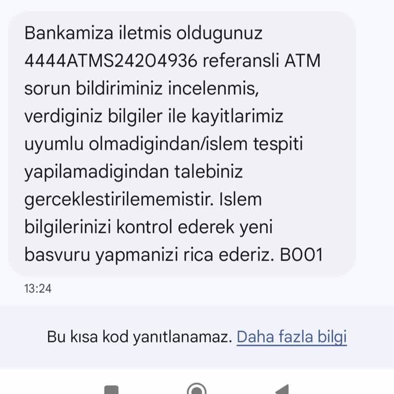 Ziraat Bankası ATM Arızası Yüzünden Param İade Edilmedi