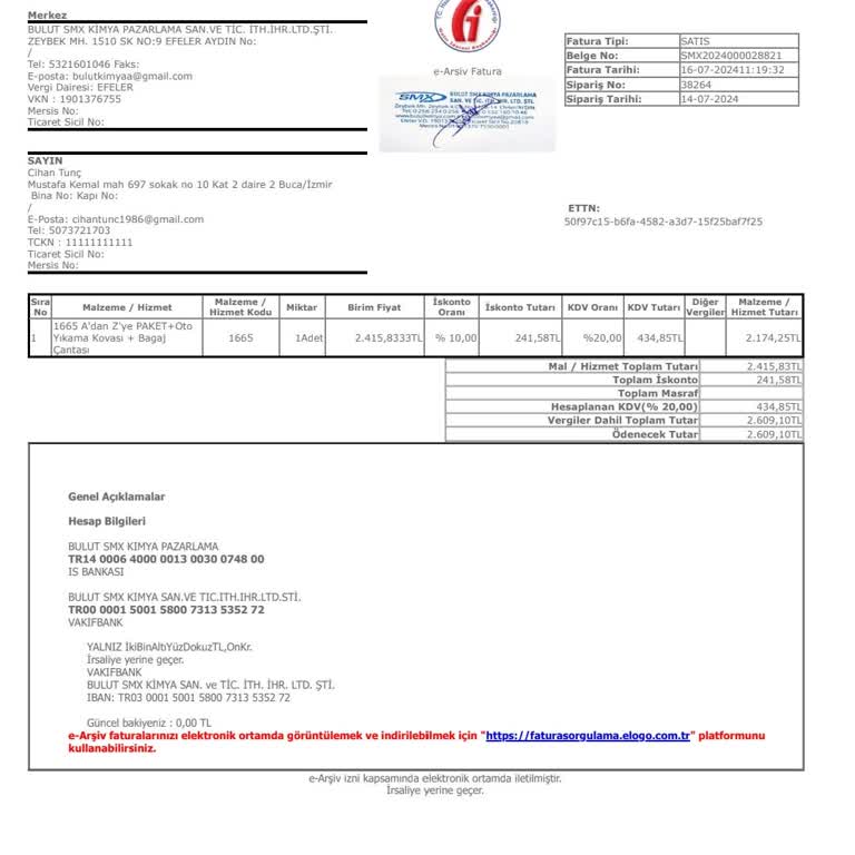 Bulut Smx Kimya SMX Sorumsuz Müşteri Hizmetleri
