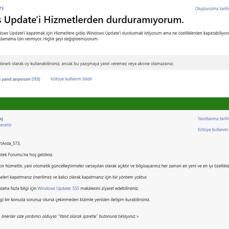 Windows 10 Güncelleştirmeye Kapanmıyor Ve Çok Fazla Güncelleme Alıyor
