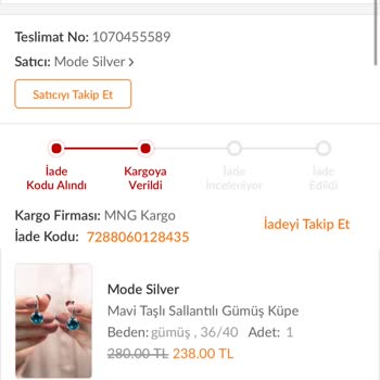MNG Kargo İadem Konusunda Çözüm İstiyorum.