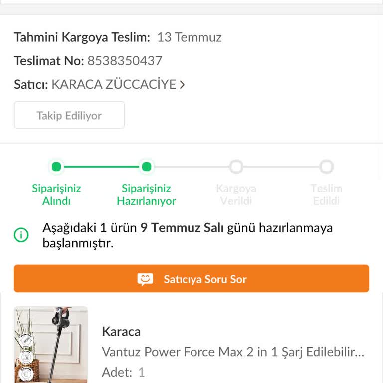 Trendyol Karaca Züccaciye Bir Türlü Kargomu Göndermiyor