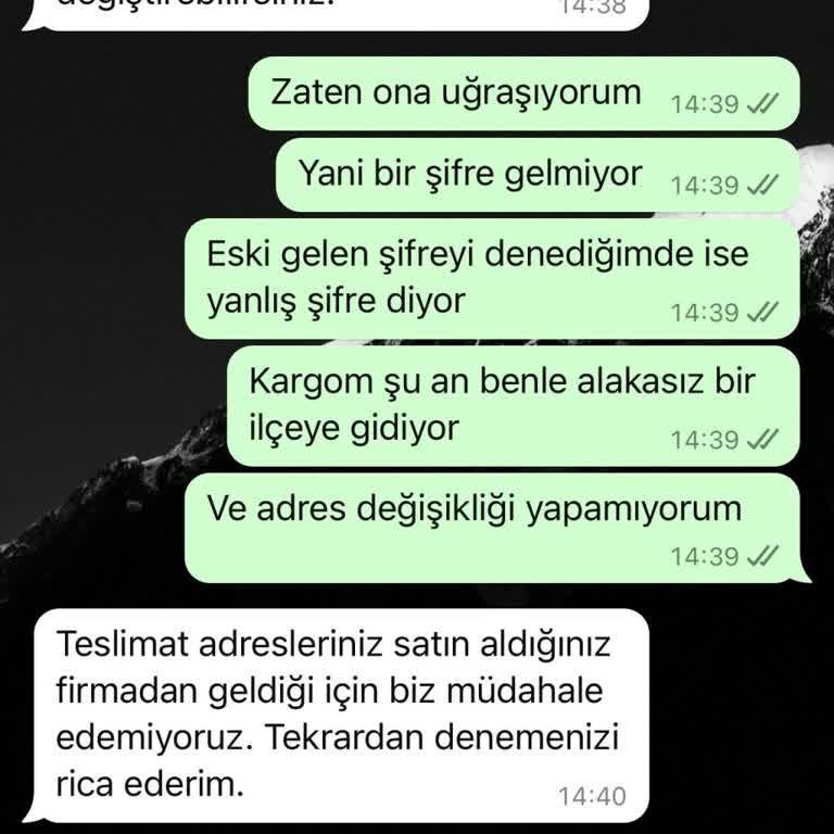 hepsiJET Adres Değişikliği Yapılmıyor