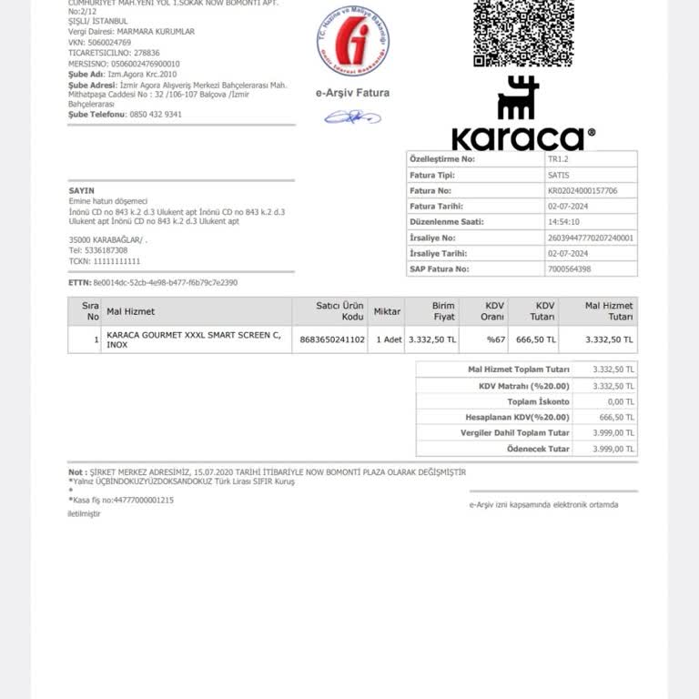 Karaca Züccaciye A. Ş. Şikayeti