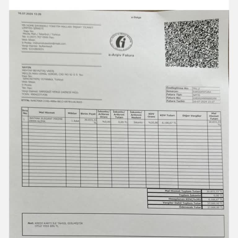 Baymak Beyaz Eşya Klima Satın Alımı