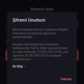 Vodafone Güvenli Depo Giriş Şifre Hatası