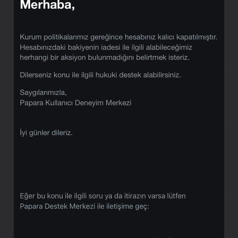 Papara Hesabım Kapatıldı Bakiye İadesi Vermiyorlar!