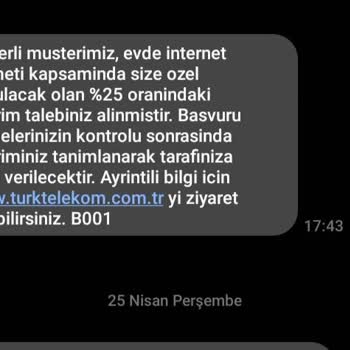Türk Telekom İndirim Talebinin Tanımlanmaması