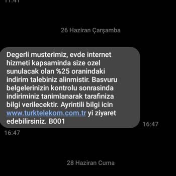 Türk Telekom İndirim Talebinin Tanımlanmaması
