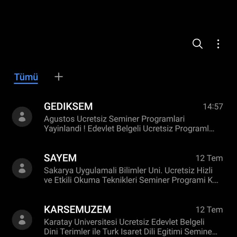 İstanbul Gedik Üniversitesi Sürekli Gelen Seminer Mesajlarından Bıktım!