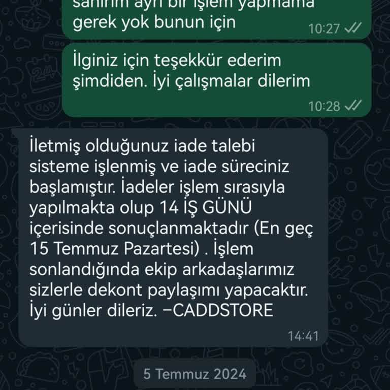 Caddstore Para İadesi Yapmıyor
