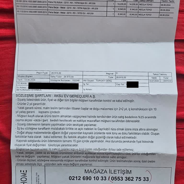 Avcılar Enza Home Berjerleri Teslim Etmeyip Para İadesi Yapmak İstiyor