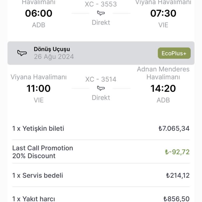 Misleading Corendon Airlines 20% Off International Flight Sale