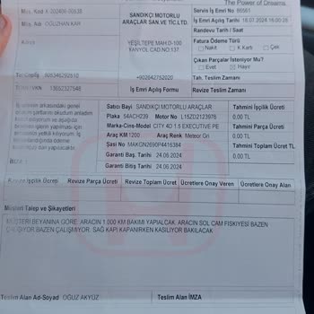 Honda City Teknik Arıza Ve Özensiz Servis Bakımı