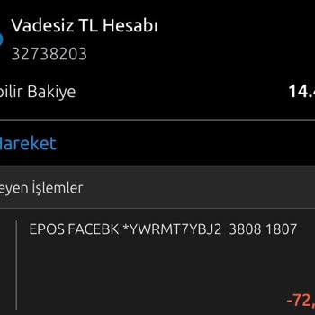 Facebook Durduk Yere Hesabımdan Para Çekmiş!