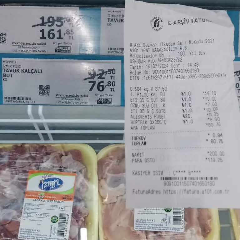 A101 Etiket Fiş Fatura Uyuşmuyor