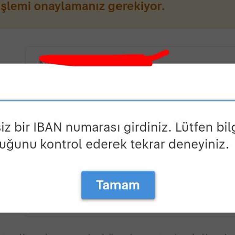 Sahibinden Geçersiz IBAN Hatası
