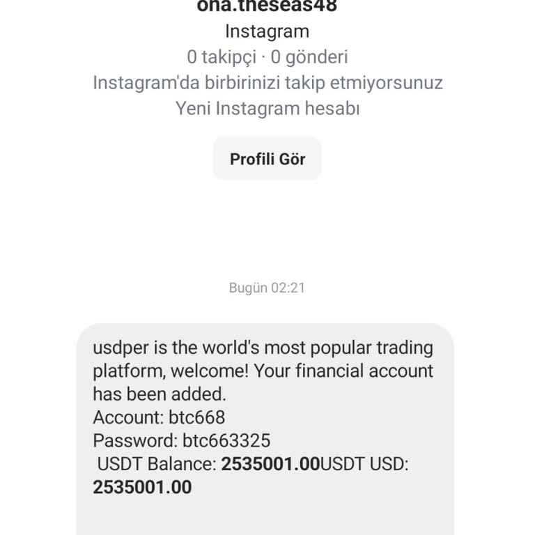 Usdper.com Instagram'da Bilinmeyen Hesap Açma Sorunu